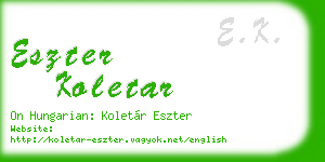 eszter koletar business card